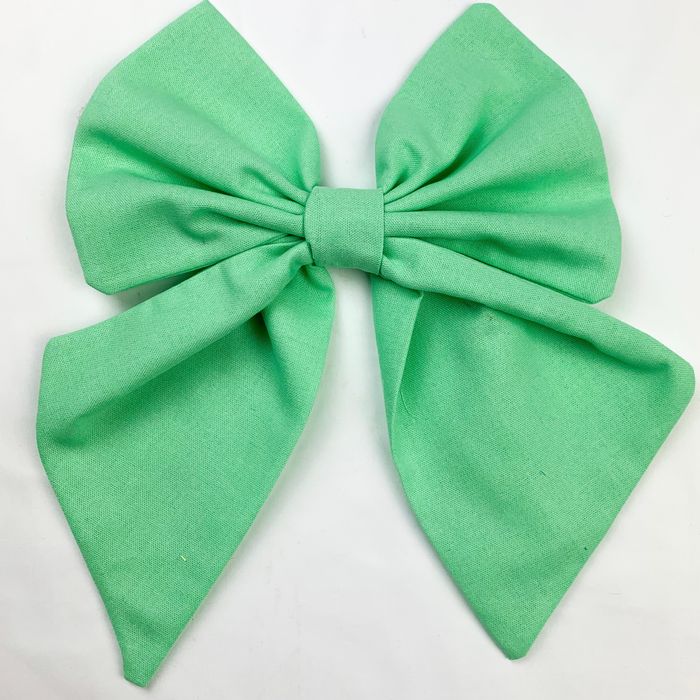 Lila Mint Linen Hair Bow